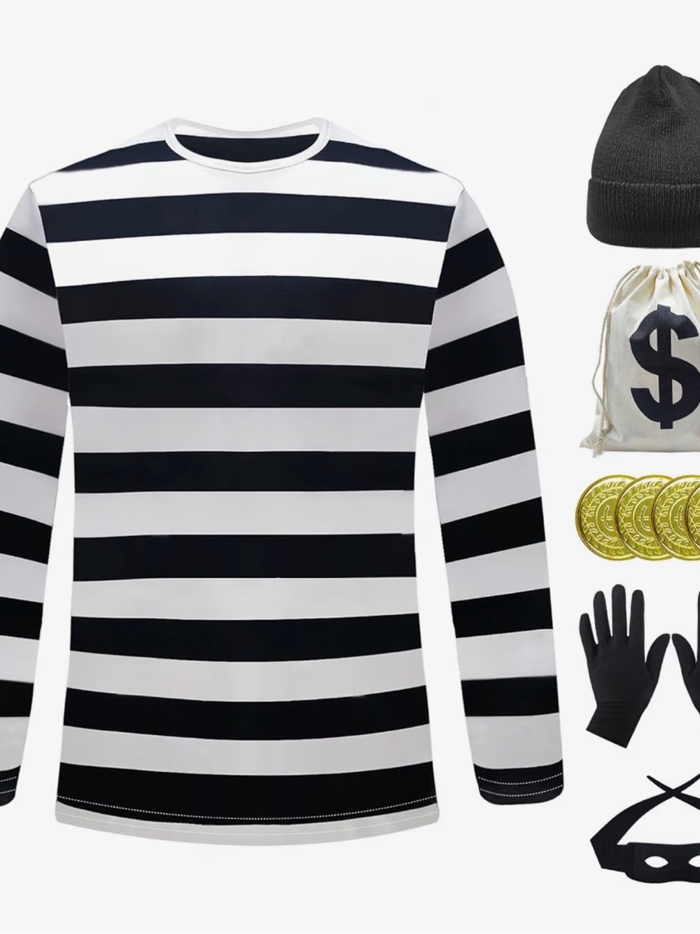Unisex Halloween Costume - NWOT-Thief - Shirt + Accessories